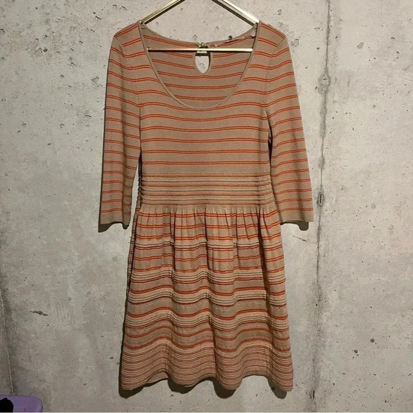 Anthropologie Knitted and Knotted Knit Elodie Striped Sweater Dress Scoop Neck - Picture 3 of 12